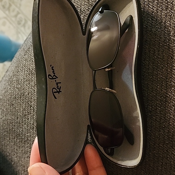 RAY-BAN RB3178 EDGE 006 59[]16 BLACK SLEEK POLARIZED METAL WRAPS SUNGLASSES - Picture 1 of 8